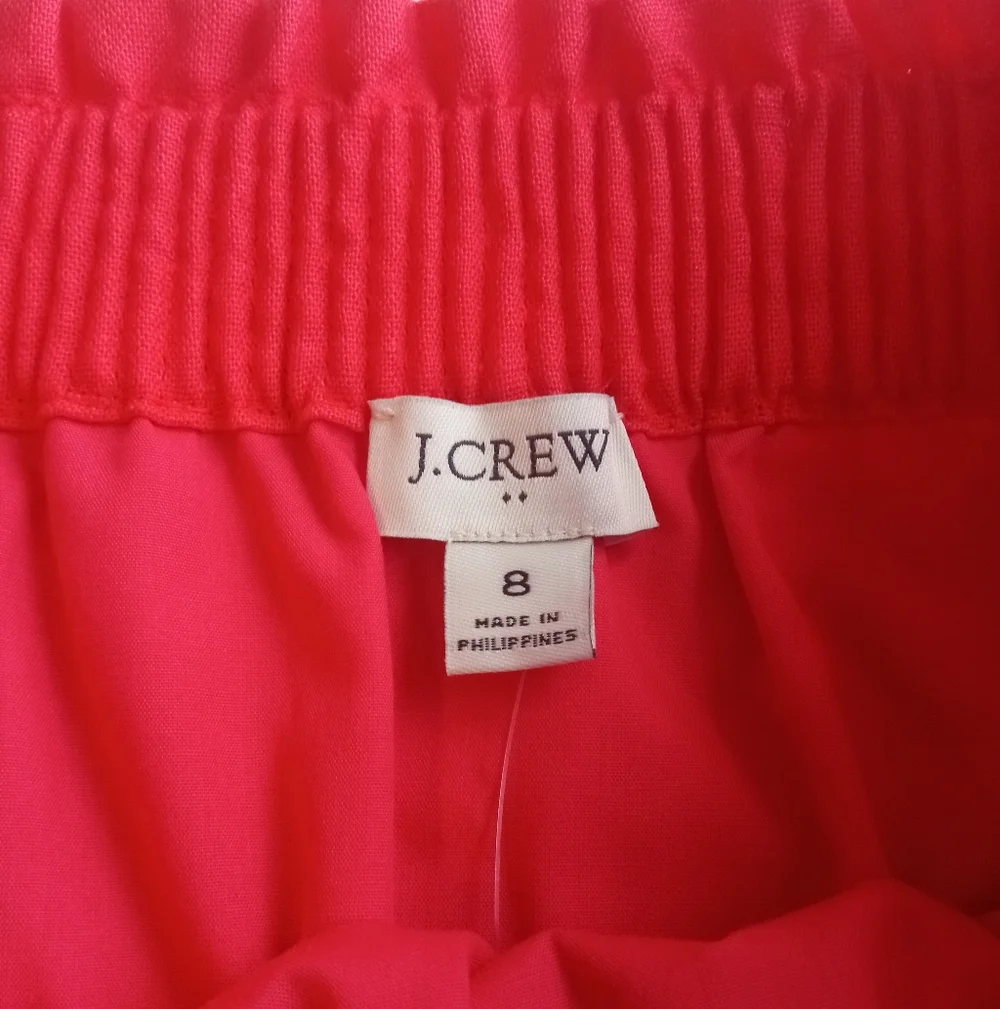 J.Crew Casual Lined Coral Red Linen Blend Mini Skirt A-line NWT